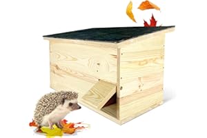 GARTENETAGE Igelhaus mit Rattenklappe & Schieferdach/Igelhaus Winterfest mit Boden Katzensicher/Igelfutterhaus produziert in Deutschland & aus zertifiziertem Holz