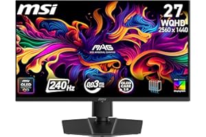 MSI MAG 273QP QD-OLED X24 écran Gaming 26,5" WQHD - Dalle Quantum Dot OLED 2560 x 1440, 240Hz / 0,03ms, 99.1% DCI-P3, ΔE≤2, DisplayHDR True Black 400 - DP 1.4a, HDMI 2.1