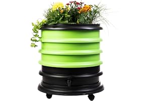 WORMbox | Vermicompostador Compostera 3 bandejas Anis Verde + Jardinera | 48 litros | Composta residuos orgánicos, lombrices producen Humus de Lombriz