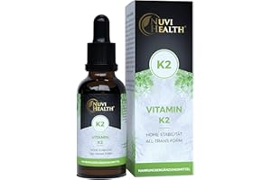 ‎NUVI HEALTH Vitamin K2 MK7-200 µg - 1700 Tropfen = 50 ML - 99,7+% All-Trans (K2VITAL® von Kappa) - Hohe Bioverfügbarkeit - Laborgeprüfte Qualität - Vegan - Hochdosiert