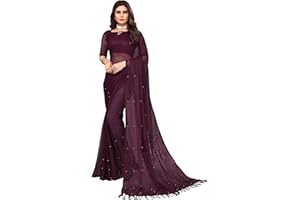 IMTRA FASHION Indischer Netz Sari Für Damen Traditioneller Sari Mit Nicht Genähter Bluse