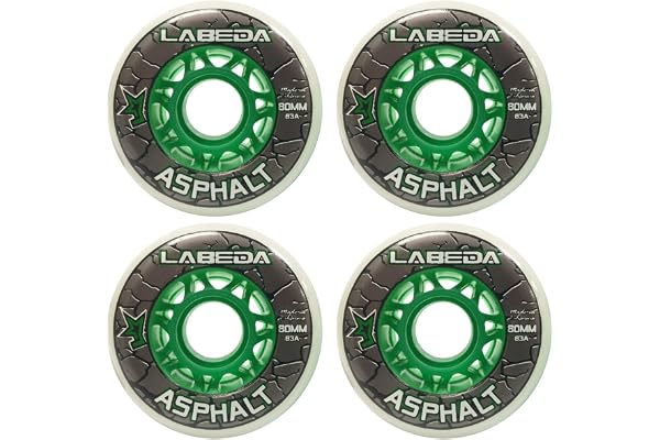 LABEDA WHEELS Inline Roller Hockey GRIPPER ASPHALT OUTDOOR WHITE 80mm 83A x4 by Labeda