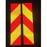 Reflective Tape, Marker Board Trailer Warning Stickers Safety Reflector Self-Adhesive for HGV, Vehicles, Bikes, Red & Yellow 