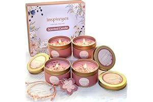 Inspireyes Scented Candles Set - 4 Pack Fall Candles Set with Crystal Bracelet, Soy Wax Aromatherapy Meditation Candles for Home, Gifts for Women, Healing, Housewarming Birthday Valentine Candle Gift