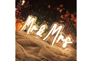 FESPCJ Mr&Mrs Señal de neón led boda y decoración de recepción Iluminando arte de pared nuevas parejas regalo fresco señal led con fuente de alimentación 5V