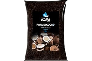 ZOMA Fibra di cocco per piante di qualità superiore, Terriccio universale composto al 100% di fibra di cocco pura, Terra per piante professionale ideale per coltivazione idroponica - 2 Litri