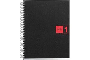 Miquelrius - Quaderno A5, 80 Fogli in 1 colore, Carta 70 g/m², Quadretti 5 mm, Copertina in polipropilene 0,8 mm, Spirale 360°, 2 fori, Prodotto in Spagna, Notebook The Original, Rosso