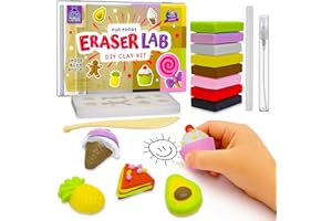 PURPLE LADYBUG Eraser Lab Make Your Own Erasers for Kids - Fun Food Theme - Create Custom Erasers for Classroom & Crafting - 6 Year Old Girl Gifts, Birthday Gift for Ages 4 5 6 7 8 9 - Creative Educational Activity
