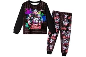 Pitevotur Five Nights Pyjamas Set Boys Girls Pajamas Cartoon Kids Pjs Set Sleepwear 3-11 Years
