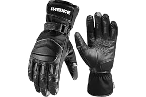 INBIKE Guantes Moto Invierno Hombre con Membrana Impermeable De TPU Guantes Piel De Cabra con 3M Thinsulate Guantes Cuero Moto con Compatibilidad Touch Screen, Unisex - Adulto(CW861)