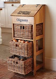 Gemüse-Aufbewahrungsregal aus Holz, im französischen Bauernhaus-Stil