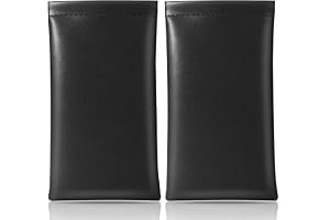 2-pack klämstängning premium PU-läder solglasögon glasögonförvaringspåse