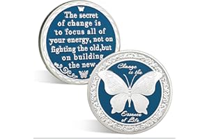 ACGZQY Nüchternheitschip - Wiedergeborener Schmetterling AA Münze und Medaille Nüchternheitsmünze Erholungschips Token Nüchternheitsgeschenke NA Anonyme Alkoholiker Erholung (Silber)