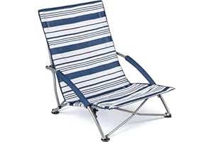 TRAIL OUTDOOR LEISURE Trail Sdraietta da Spiaggia Bassa Pieghevole, Sedia a Sdraio da Spiaggia Leggera e Portatile, Sedia da Campeggio, Picnic, Giardino, con Piedini Anti Affondamento, con Custodia