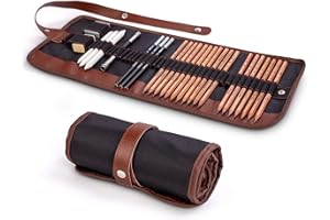 Cooja Set Crayon Dessin et Croquis, Kit Artiste pour Dessiner, Art Supplies avec Esquisse Crayons Graphite & Crayons Fusain pour Enfants Adultes Professionnels, 29 Pièces