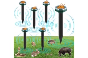 YYAQZD 6 Piezas Ahuyentador Ultrasonidos I Repelente Ultrasónico de Ratones I Repelente para Topos con vibración Ultrasónica I Protección contra Plagas Eliminar Topos de l Huerto, Jardín, etc, Anti Topos