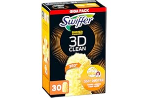 Swiffer Plumeau Duster, 30 Recharges (5x6), Attrape et Retient 3X Plus de Poussière et Cheveux qu'un Plumeau Classique, même dans Les Endroits Difficiles d'Accès, Manche Vendu Séparément
