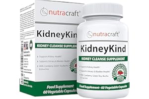 NUTRACRAFT KidneyKind #1 Kidney Support & Detox Supplement | Natural Kidney Cleanse and Bladder Health Formula | Buchu, Juniper, Uva Ursi, Cranberry | 60 Vegetable Capsules