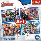 Trefl Puzzles - "4'&uuml; 1 Arada" - Cesur Yenilmezler/Disney Marvel Yenilmezler