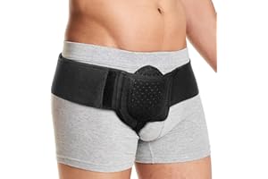 Ruamny Inguinal Hernia Support, Adjustable Hernia Belt Inguinal, Post Surgery Men and Women Inguinal Hernia Support Truss For Inguinal, Removable Compression Pad Hernia Truss - L/R Side（Black）