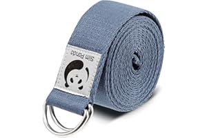Slim Panda Cinghia Yoga In Cotone, Stretching Cintura Yoga Yoga Attrezzi per Fitness, Fascia Elastica Esercizi con Fibbia Scorrevole in Metallo per Principianti e Avanzati, Diversi Colori (180/250cm)