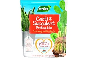 (4 L) - Westland 4 Litre Cacti and Succulent Potting Compost Mix Enriched with Seramis
