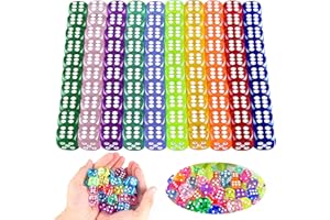 TIANHOO 100 sztuk zestaw kości 6 boków 14 mm zestaw kości 10 przezroczystych kolorów gra w kości zestaw kostek przezroczysty akryl do gier planszowych, oferty gier matematycznych