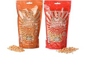 Corn Poppets | Grains de maïs pour Pop Corn sucrés et salés | Popcorn bons pour la santé, 100% naturel | Lot de 2