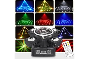 LITTLEBOYNY Lampe de fête disco XJG-102, projecteur LED RVB DJ contrôlé par la musique, projecteur à effet DMX, pour KTV, réunion de famille, mariage, anniversaire, Halloween