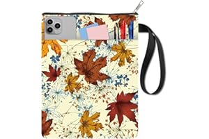 CRASPIRE Copertine per Libri A Forma di Foglie d'Acero Custodia per Libri Tascabili in Tessuto Lavabile con Cerniera e Tasca Extra per Amanti dei Libri Regali per Compagni di Classe