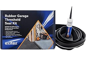 Exitex Garage Floor Threshold Seal Kit 2515mm – Complete Kit with Exi-Bond Adhesive – Rubber Weatherproof Draught Excluder – Strong Drive-Over Bottom Seal for Roller & Hinged Garage Doors