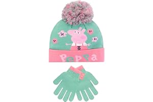 Peppa Pig Cappello Sciarpa Guanti Invernale Set per Bambini Verde Taglia unica