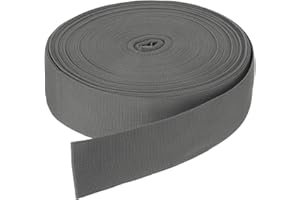DMiotech 25 Yard 22 Mètres x 50mm Largeur Sangle en Nylon, Sangle Plate en Poly, pour Bricolage, Cerclage de Sac à Dos Artisanal, Couture, Réparation d'Équipement d'Extérieur, Gris Foncé