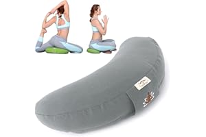 sei Design Coussin de Yoga avec garnissage en Forme de Coquelicot Gris 46 x 25 x 10 cm