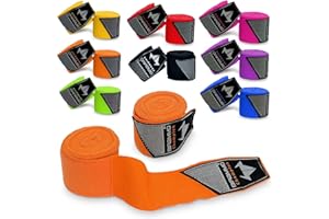 GENERIC Brammo 4.5M Boxing Hand Wraps Elasticated Inner Glove For MMA Muay Thai Kickboxing Bandages - Great Protection for MMA, Muay Thai, Kickboxing, Martial Arts Training & Combat Sports