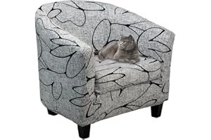 ‎LYDEVO Lydevo Sesselhussen Clubsessel Stretch Sesselschoner Sesselbezug Tub Chair Cover Couchbezug Elastisch Anti-Rutsch Club Sesselüberwürfe Husse für Loungesessel,Fiore-Linie