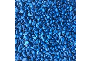 Yusee Fish Tank Aquarium Gravel Substrate Coloured, Mixed and Natural Aquatic Decorative Small Stones Pebbles Ideal for Plants (2KG, Blue)