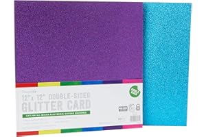 Dovecraft Essentials DCGCD044, Paper and Card, 12 x 12 Double Sided Glitter Bumper Pack, Brights, 300 gsm