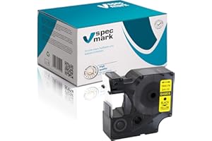 specmark Compatible para DYMO D1 45808 cinta de impresión 19 mm x 7 m negro sobre amarillo (S0720880) compatible con DYMO D1 para impresoras LM Label-Manager LP Label-Point LW Label-Writer DUO