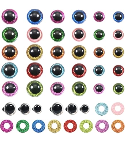 Yeux De Sécurité Pour Peluches - Lot De 78, Tailles 12 à 30 Mm, 6 Couleurs, En Plastique, Pour Crochet Et DIY