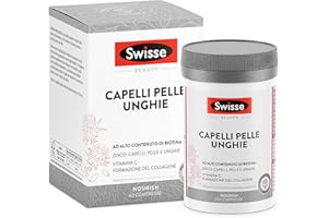Swisse Integratore Capelli Pelle Unghie, Integratore Alimentare con Biotina, Zinco, Vitamina C, Ferro, Silicio ed estratto di Cardo mariano, 60 Compresse