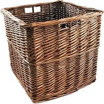 Arthur Cameron Cesto portaoggetti in vimini a forma di cuore per poggiapiedi, ripiano (naturale, grande