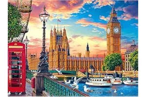 DAERLE City Scenery Diamond Painting Kit, 5D DIY Diamond Painting Full Kit for Adult and Kids, City View Diamond Painting Art Craft Kits for Home Decoration 40x30cm