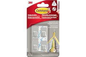 Command Crochet Déco Métal Inox Petit Modèle - 4 Crochets, 5 Languettes pour l'intérieur - Accrochage sans Dommage