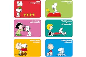 Excelsa Peanuts Set 6 Tovagliette, Polipropilene, Multicolore, 6 pezzi