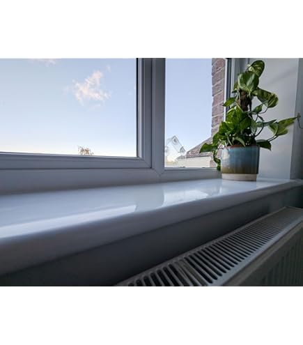 White 240mm X 2.5m Hockey Bull Nosed Internal Cill UPVC Cover Board