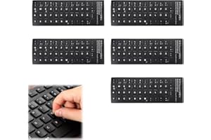 XIWUPO Tastaturaufkleber Deutsch, Tastatur Aufkleber Sticker Deutsch, Tastatur Aufkleber, Buchstaben Aufkleber Für Tastatur, Keystickers Russian, Für Jede Standard-Tastatur,Laptop-Tastatur,5 Stück