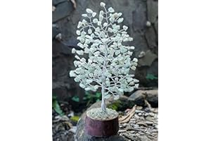 CROCON Green Jade Crystal Tree of Life, Handmade Gemstone Tree, Chakra Tree of Life, Money Tree, Feng Shui Tree Bonsai, Stone Tree, Healing Crystal Decoration, Artificial Tree, Stone Tree, Spiritual Gifts