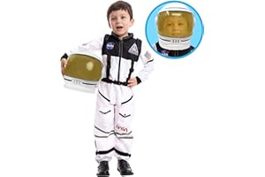 Spooktacular Creations Kostium pilota astronauty NASA z hełmem z ruchomym wizjerem, dla chłopców i dziewcząt oraz małych dzieci do odgrywania ról w przestrzeni kosmicznej (rozm. L, 12-14 lat)