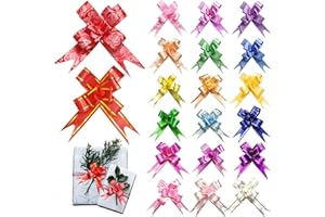 BLMHTWO 200 Stück Geschenkschleifen, Bunt Geschenk Schleife Schleifen für Geschenkverpackungen für Geschenkverpackungen Wein Weihnachten Neujahr Geburtstag